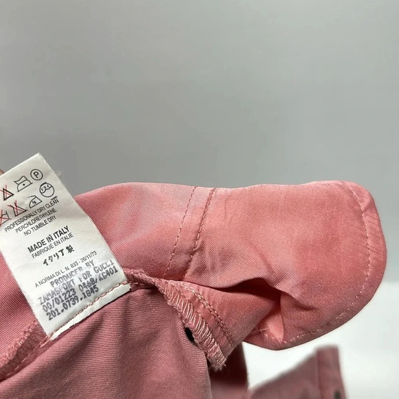 Gucci Pants Trousers Slim Leg Leather Bow Tailored Ankle 2000's VTG Pink Size 12 - Picture 11 of 13